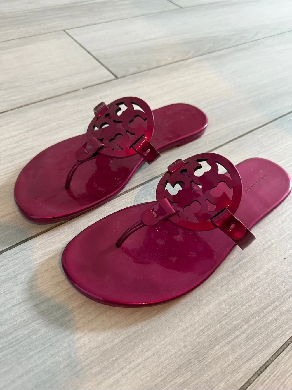 Tory Burch Miller Patent Leather Sandals - Hot Pink - Picture 3 of 5